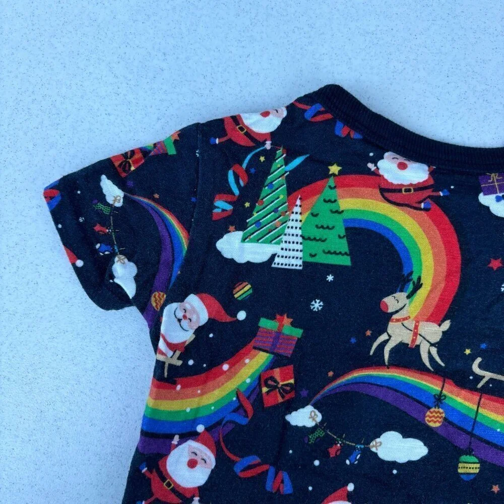 Next Christmas Santa Rainbow Short Sleeve Tee 2-3